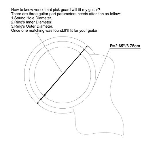 Vencetmat Acoustic Guitar Pickguard Anti-Scratch Guard Plate Perfect Replacement, Self Adhesive Tear or Bird Shape Pick guards various color, Cool Guitar Accessories Gifts (1 Pack, Pearl White)