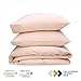 Full / Queen Size Duvet Cover - 100% Pure Cotton 3 Piece Bedding Set, Pink Colored, 400 Thread Count Comforter Cover and Two Pillow Shams, with Button Closure and Corner Ties