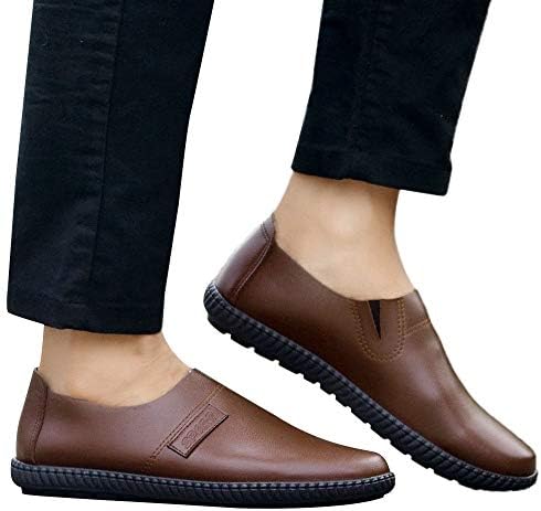FitfulVan Men's Leather Shoes Man Flat Solid Color Formal Business Shoes