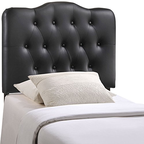 Modway Annabel Upholstered Tufted Button Vinyl Headboard Twin Size In Black
