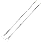 LALADEFIEE Splicable Clothesline Rod 2Pcs Adjustable Stainless Steel Clothes Drying Pole for Home Laundry and Closet Storage 51In Extendable Hanging Rod