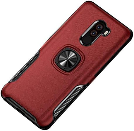 Compatible Samsung Galaxy S9 Plus Case, ANERNAI Hard PC Silicone 360 Degree Rotating Ring Holder Kickstand Magnetic Car Mount Thin Shock Absorption Cover Case (Red)