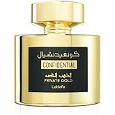 Lattafa Perfumes Confidential Private Gold for Unisex Eau de Parfum Spray, 3.4 Ounce