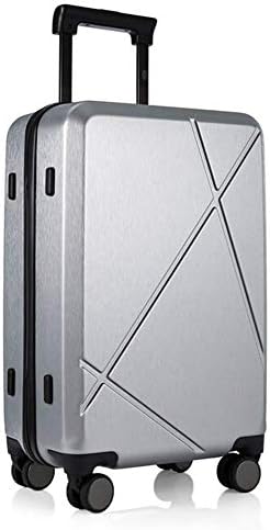 Jstyal968 Yalztc-zyq16 Suitcase 20 Inch Unisex Fashion Trolley Case Casual Business Boarding Lock Box, Silver Universal Wheel Storage Box
