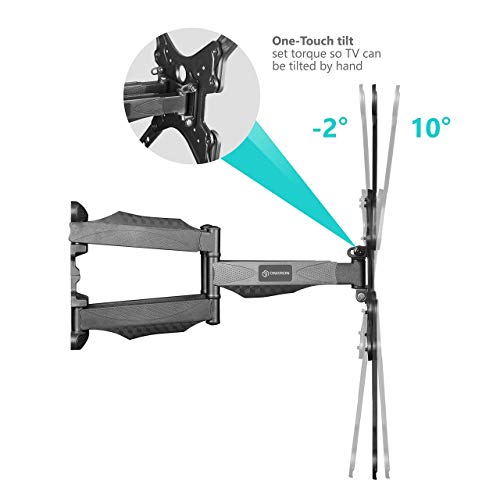 ONKRON TV Mount Wall Bracket Full Motion Articulating Arm for 39 to 65-Inch LED LCD Flat Panel TV Screens Tilt Swivel Black M5L (Renewed)