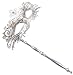 Coxeer Masquerade Mask on Stick Halloween Mask Metal Laser Cut Venetian Mask
