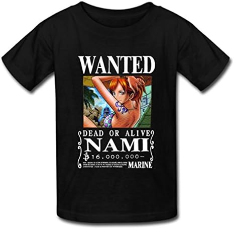 BOLALA Custom Men's Anime One Piece Nami Wanted T-shirt Tshirt Black XXL
