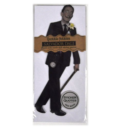 The Unemployed Philosophers Guild Salvador Dali Quotable Notable - Greeting Card and Sticker Sheet - Envelope Included