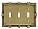 Franklin Brass 64477 Pineapple Triple Toggle Switch Wall Plate/Switch Plate/Cover, Tumbled Antique Brass