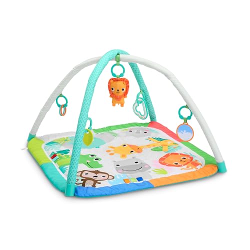 Bright Starts Wild Wiggles Jungle Jubilee FoldAway Aktivitätsspielzeug für Neugeborene und ältere Kinder, Unisex-Safari-Motiv mit platzsparendem Design, inklusive 5 Spielzeugen