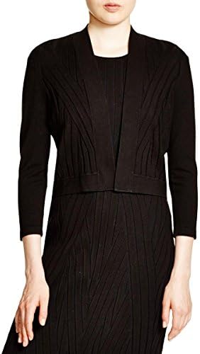 Magaschoni Womens Silk Jacquard Cardigan Sweater Black M