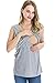 Smallshow Women's Modal Sleeveless Maternity Nursing Tank Tops X-Large,Black-Grey
