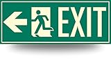 Fire Exit Photoluminescent Sign Running Man (Left Arrow) 15