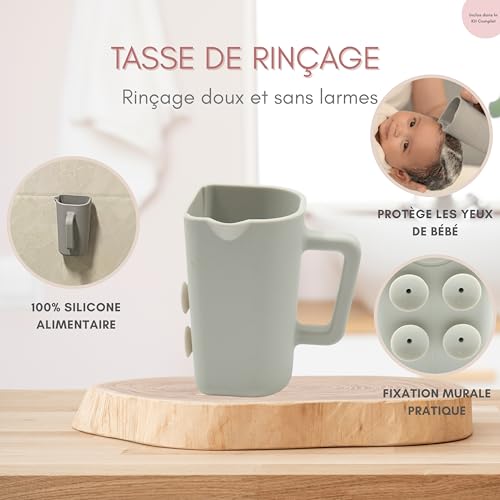 cozzeo Foldable Baby Bathtub with Baby Care Kit - Bath Toys and Rinse Cup - Foldable Bath Tub with Stable Stand - 9-in-1 Complete Bath Kit