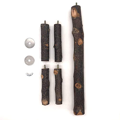 LiMio Bird Perch Natural Crab Apple Hard Wood Stand, Conure Toys Bird Platform for Cage, Cockatiel Parakeet Cage Accessories for Small Medium Parrots