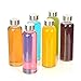 6 Pack, 18oz Glass Beverage Bottles,Clear Reusable Water Bottles Use Stainless Steel Leak Proof Caps Best as Water Drinking Bottle, Juice Beverage Container,Sauce Jar, Kefir Kit