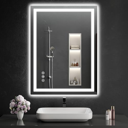 WISSMIELS 40"x30" LED Bathroom Mirror Lights Dimmable