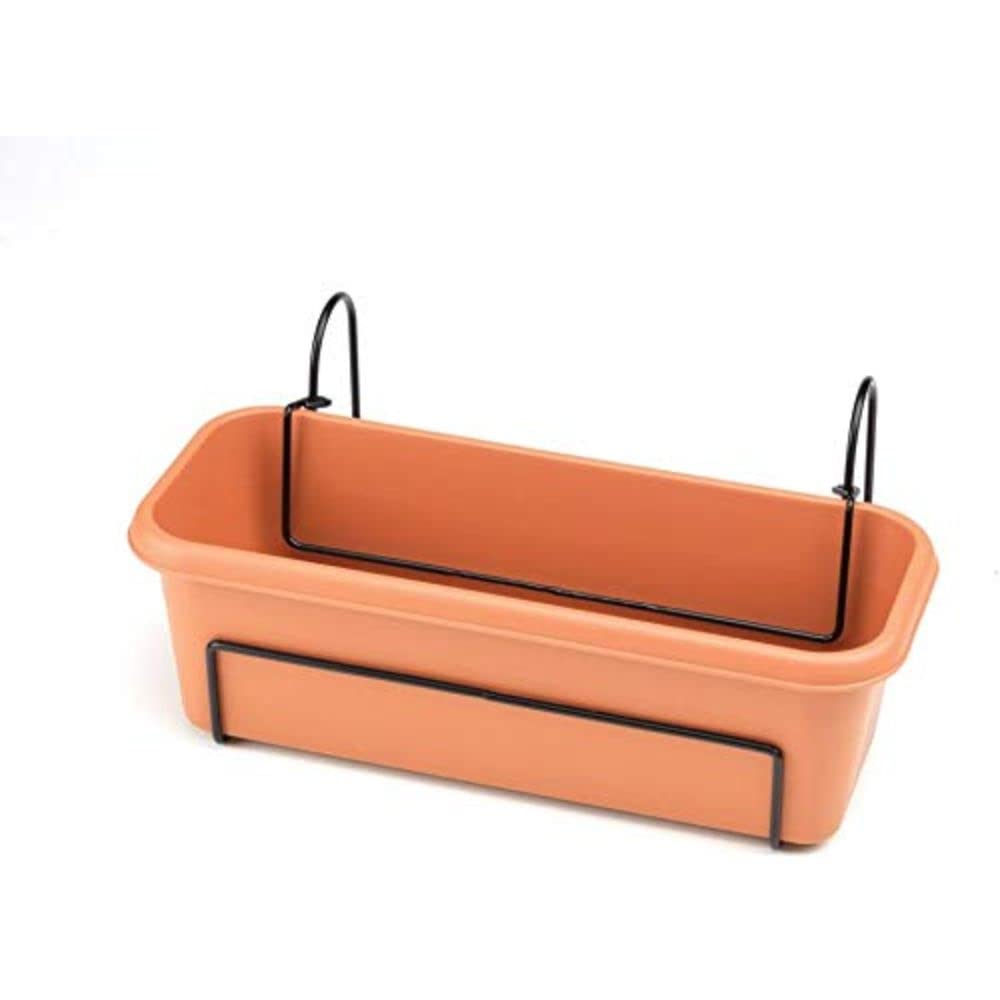 Stewart 4062034 60 cm Balcony Trough Set - Orange/Terracotta