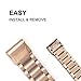 Fenix 5S Watch Band, YOOSIDE 20mm QuickFit Stainless Steel Metal Replacement Watch Band Strap for Garmin Fenix 5S/5S Plus,Fit Wrist 4.7-8.2 inch (Rose Gold)