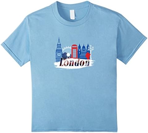 unisex-child London England UK T-shirt | Big Ben | I Love London Skyline 8 Baby Blue