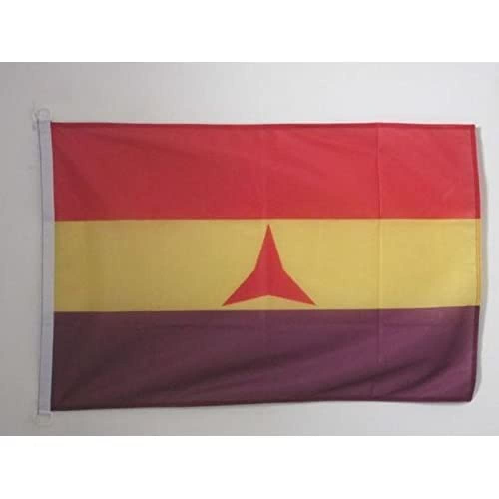 AZ FLAG International Brigades Spanish Republic Flag 2' x 3' for outdoor - Spain Republican - Popular Front flags 90 x 60 cm - Banner 2x3 ft Knitted Polyester with rings