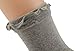 Youth Women Ankle Ruffle Slouch Socks With Frilly, Cute Vintage Lettuce Edge Crew Sock For Uniform/Dress/boot (Dark blue,Pink,Orange,Red,Skin)