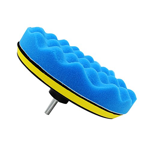 Click Here to See More Images Qillu 10 Pcs Sponge Polishing Buffing Waxing Pad Kit for Car Polisher Buffer With Drill Adapter(6inch)