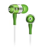 Earphone, iRAG® RLaB EXT2000 Premium Earbud with Microphone Stereo, Noise Isolating Headphone Headset - Made for iPhone | iPod | iPad | Android Smartphone | MP3 Player | Tablet | Laptop | Macbook (Green/White)