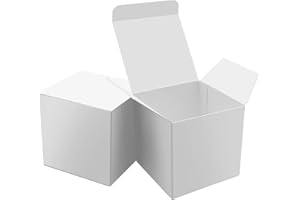 Oletx 25 Pcs White Paper Gift Boxes, Small Candy Boxes Bulk, 3x3x3 inch Gift Box with Lids, Goodie Treat Boxes for Party Favors, Birthday Gifts, Wedding Gifts
