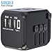 Travel Adapter, CHUNNUO Universal International Power Adapter, Worldwide All in One AC Outlet Power Plug Adapter 3 USB + 1 Type C Charging Ports for USA UK AUS European 200 Countries