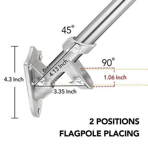 Yeesun Flag Pole,6FT Canada Flagpole with Mounting Bracket for 3’ x 5’ Canada Flag for House Porch & Outdoor Use,360° Tangle Resistant Technology and Wall Mount Flag Pole Kit (Without Flag,Silver)