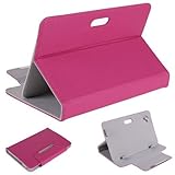 GreatCase Universal 7 Inch Tablet Case Folio Faux Leather Stand Flip Cover (Premium Hot Pink for 7 inch)