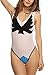Zeagoo One Piece Sexy Mesh Patchwork Backless Swimsuit Swimwear Monokini Bikini,Blue,Small