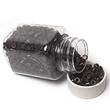 Baisidai Deep Brown 1000-Pack of Silicone Micro Rings Links Beads For Human Feather Hair Extension Tip