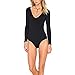 Cheapcotton Women's Cut-Out Detail On Back Bodysuit (L, BlackLongsleeve)