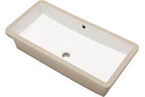 Lordear Rectangle Bathroom Sink Undermount 28" Undermount Bathroom Sink Rectangular Pure White Vitreous Ceramic Lavatory Vanity Vessel Sinks
