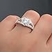 Sankuwen Women's Chic Sterling Silver Crystal Heart Shaped Love Wedding Ring (9)