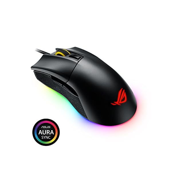ASUS ROG Gladius II Origin Wired USB Optical Ergonomic FPS Gaming Mouse featuring Aura Sync RGB, 12000 DPI Optical, 50G…