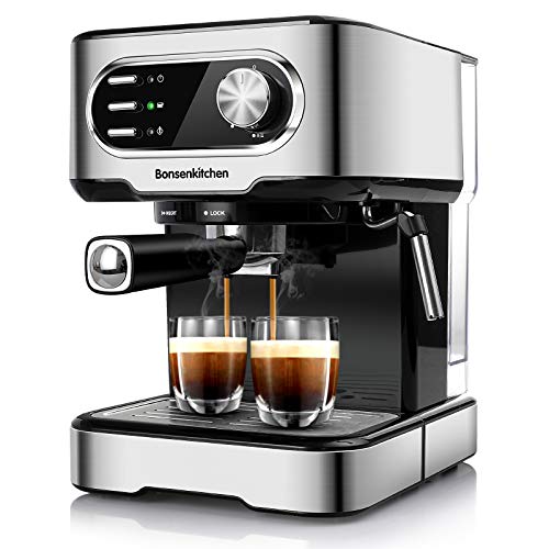 Bonsenkitchen Espresso Machine 15 Bar Coffee Machine With Foaming Milk Wand High Performance Coffee Maker For Espresso The Online Supermarket