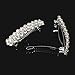 Luxxii - Clear Fancy Rhinestone Crystal Hair Barrette Clip Hair Pin (Pack 2, Silver Tone_B)