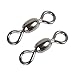Dr.Fish 50 Pack Fishing Crane Barrel Swivel #6 66Lb Copper Stainless Steel Solid Ring