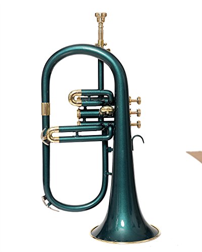 eMusicals Flugel Horn Bb Pitch With Free Hard Case And Mouthpiece, Green Lacquered - Thumbnail 3