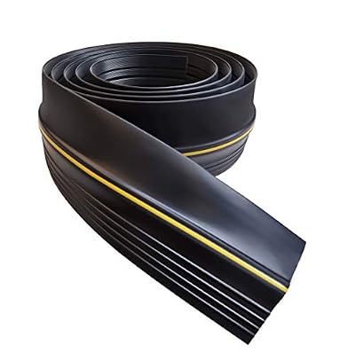 Universal Garage Door Threshold Seal DIY Weather Stripping 20 Feet Length (20 ft, Black)