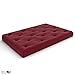 Nirvana Futons Extra Thick Premium 10-Inch Queen Futon Mattress, Burgundy Twill - Made in USA