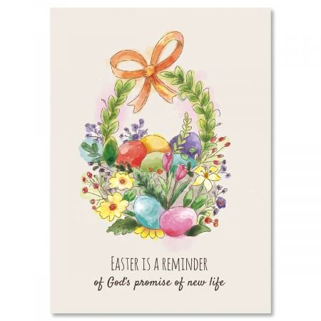 Current Easter Egg Basket Value Greeting Card Set - Value Pack of 8 Cards for Kids & Adults With White Envelopes, 1 Design Prints, Large 5" x 7" Greetings