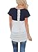 Shirts for Women Summer Short Sleeve Tunic Tops Striped Lace T Shirts Blouses