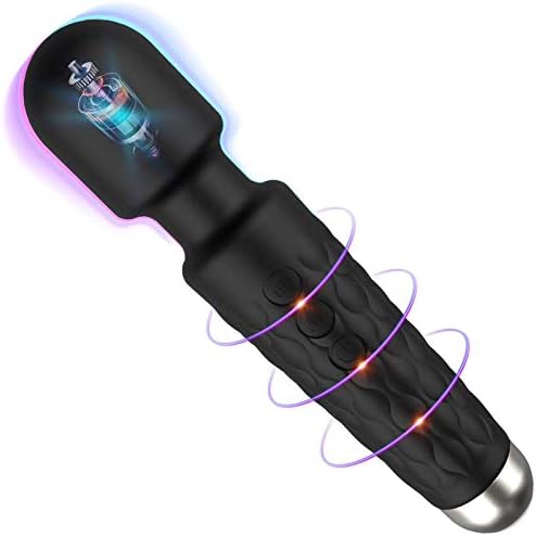 Paloqueth Handy Massager, Electric Massager, Cordless, Massager, 20 Vibration Patterns, Portable Electric Machine, Strong Vibration, USB Charging, Waterproof, Ultra Silent, Silicone, Muscle Stress Relief, Flexible Silicone Head