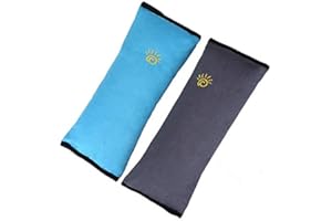 Ecloud Shop® 2pcs Seatbelt Pillow,Car Seat Belt Covers for Kids, Adjust Vehicle Shoulder Pads, Safety Belt Protector Cushion, Soft Auto Seat Belt Strap Cover Headrest Neck Support for Kids Blue+Gray