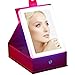 UPMSX 2 in 1 LED Lighted Makeup Mirror with Travel Jewelry Box Organizer Storage Case with USB Charging,Dimmable, Foldable for Makeup, Earrings & Necklaces Best for Travel