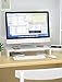 Monitor Stand Riser, Computer Laptop Riser Shelf with Organizer Drawer, Adjustable Length, Speaker TV PC Laptop Computer Screen Riser Desk Organizer, EURPMASK(White)thumb 4